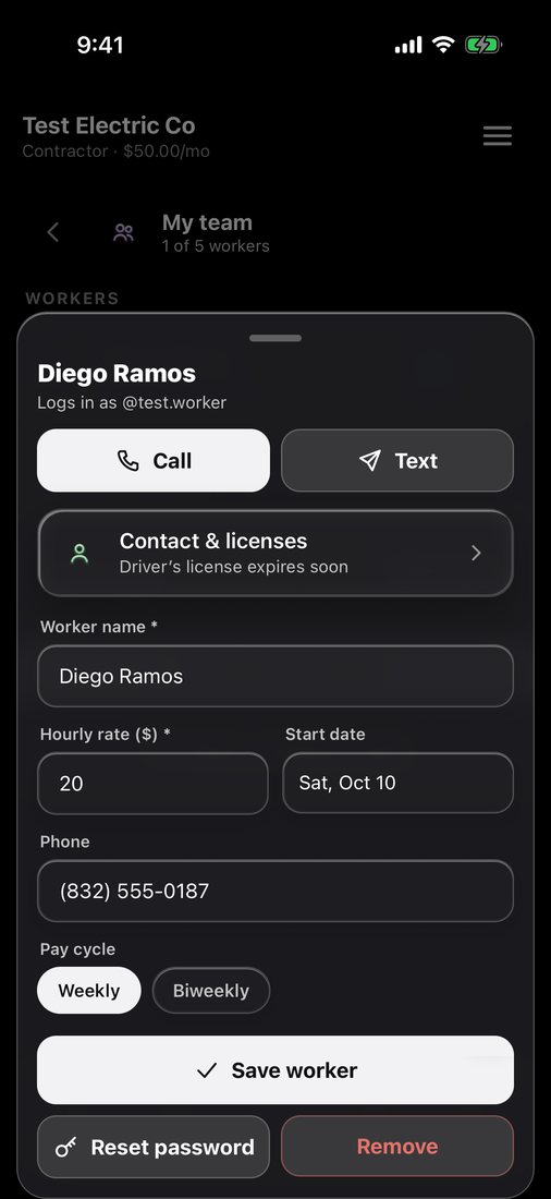 Worker details